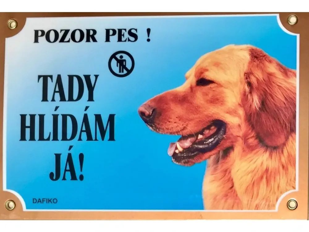 Nejlepší Volba Barevná cedulka Pozor pes Hovaward