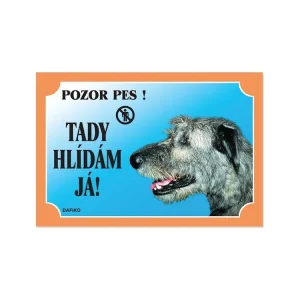 Tovární Cena Barevná cedulka Pozor pes Irský vlkodav