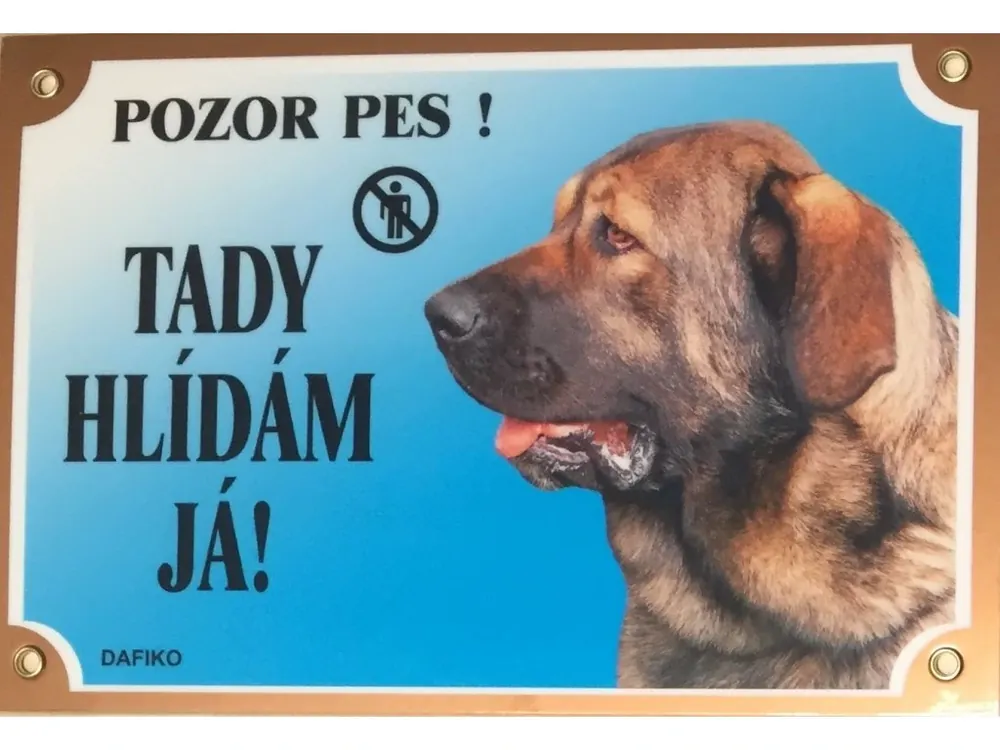 Barevná cedulka Pozor pes Španělský mastin Cenově Výhodný