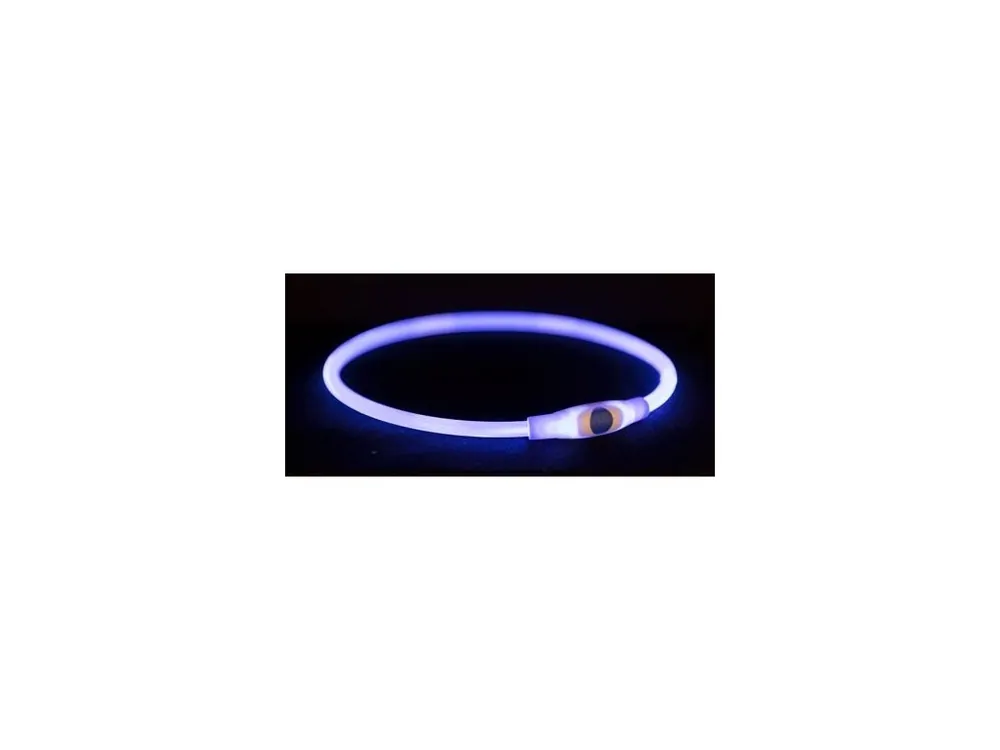 Flash light ring USB, blikací obojek, modrá L-XL 65 cm / ø 8 mm Výprodej