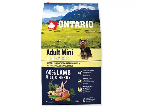 ONTARIO Adult Mini Lamb & Rice Jen Po Omezenou Doba