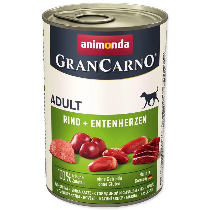 Konzerva Animonda Gran Carno Adult hovězí a kachní srdce Koupit Online