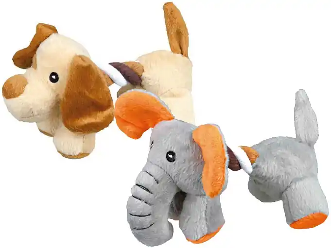 Must-Have Plyšový pejsek/slon s bavlněnou šňůrou 17cm