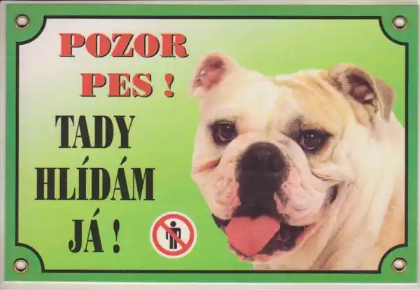 Tabulka Buldok anglický Novinka