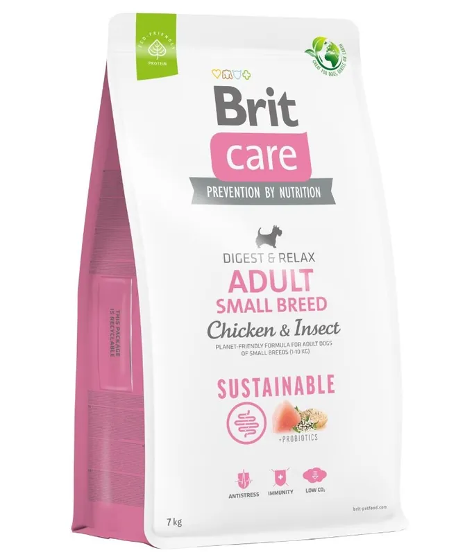 Rychlé Dodání BRIT Care Dog Sustainable Adult Small Breed s kuřecím masem a hmyzem 7 kg