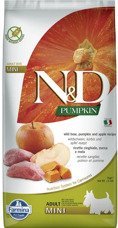 N&D Grain Free Pumpkin DOG Adult Mini Boar & Apple 7kg Jen Po Omezenou Doba
