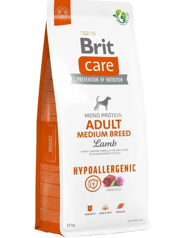 Nakupujte Hned BRIT Care Hypoallergenic Adult Medium Breed s jehněčím masem 12 kg