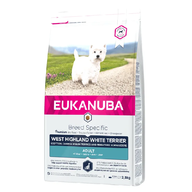 Poslední Šance EUKANUBA Adult Breed Specific West Highland Terrier Chicken 2.5 kg