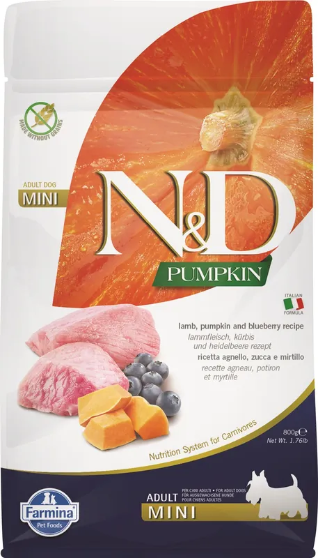 N&D Grain Free Pumpkin Dog Adult Mini Lamb & Blueberry 800 g Víkendová Akce