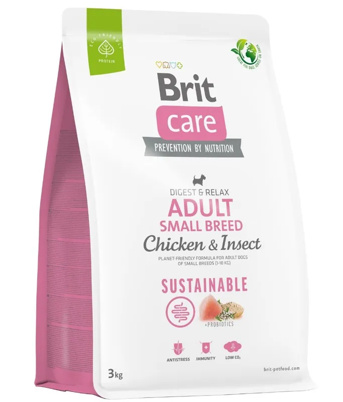 Aktuální BRIT Care Dog Sustainable Adult Small Breed s kuřecím masem a hmyzem 3 kg