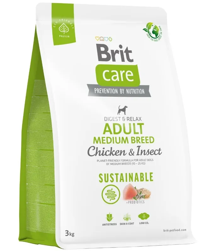 Zlevněný BRIT Care Sustainable Adult Medium Breed Chicken & Insect 3 kg