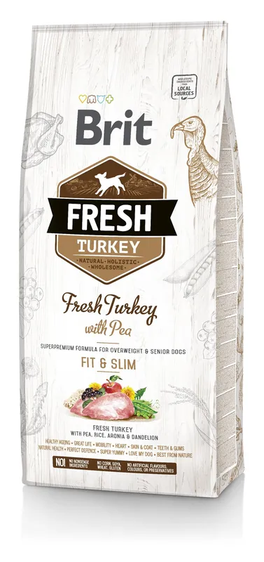 Vysoce Kvalitní BRIT Dog Fresh Turkey & Pea Light Fit & Slim 2,5 kg