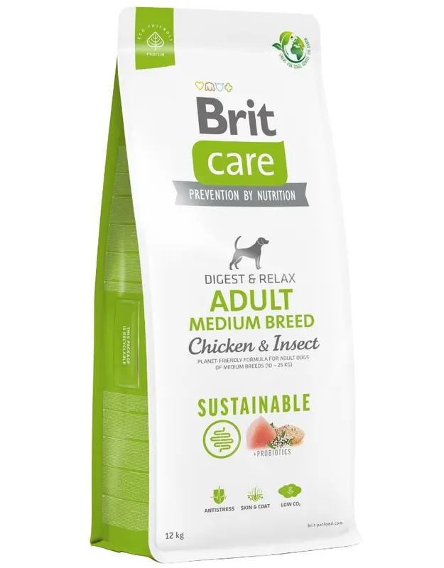 BRIT Care Sustainable Adult Medium Breed s kuřecím masem a hmyzem 12 kg Must-Have