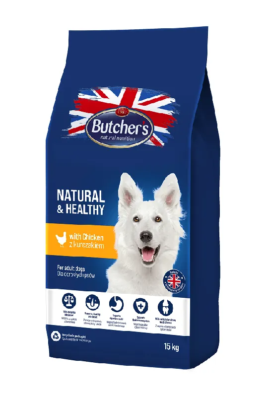 BUTCHER‘S Natural&Healthy krmivo pro psy s kuřecím masem 15 kg Nízká Cena
