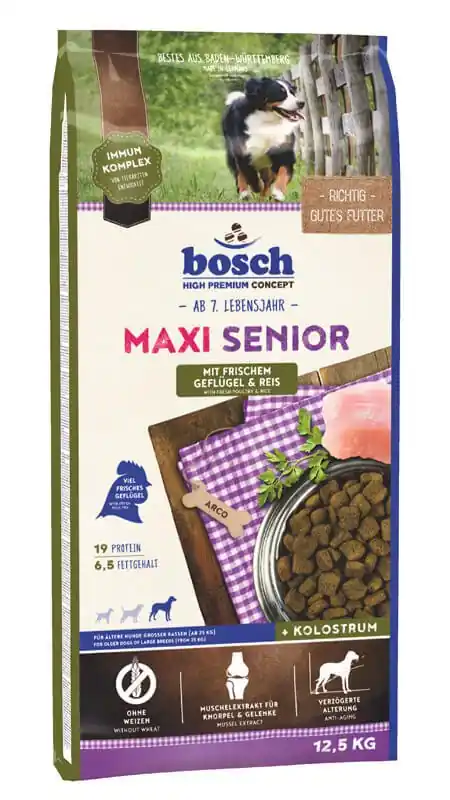 Kup Teď BOSCH Maxi Senior Drůbeží a rýže 12,5 kg