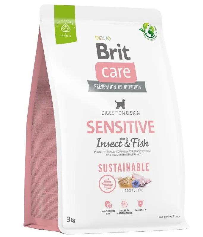 BRIT CARE Dog Sustainable Sensitive Fish & Insect 3 kg Poslední Šance