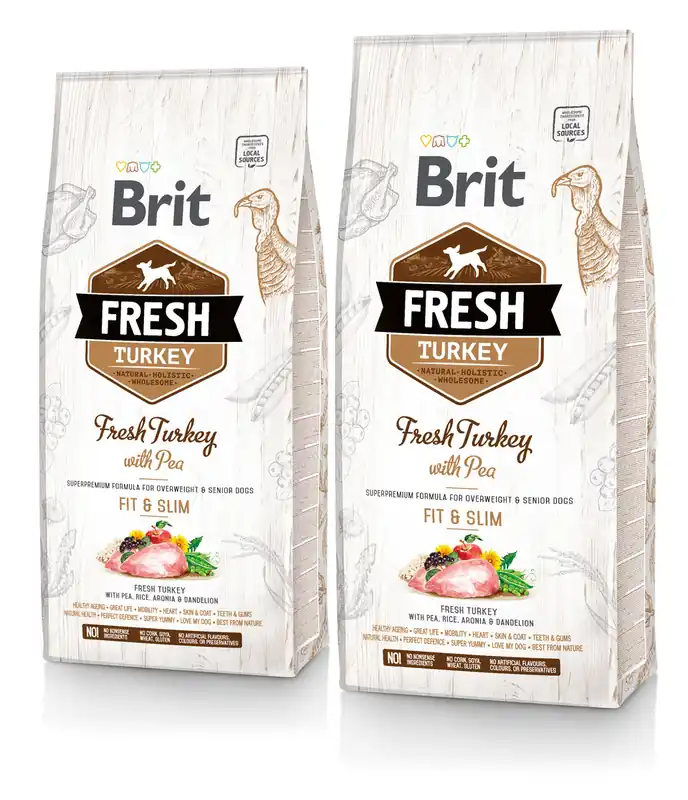 BRIT Fresh turkey with pea light fit & slim 2 x 12 kg Levný