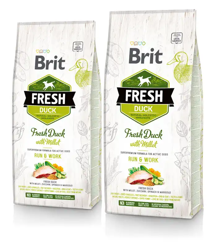 BRIT Fresh duck with millet active run & work 2 x 12 kg Nejlepší Cena