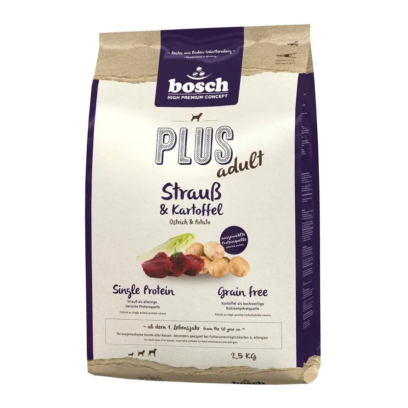 Nejprodávanější BOSCH Plus Pštros + brambory 2,5 kg