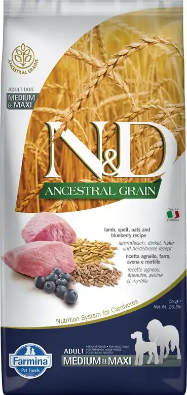 N&D Low Grain Dog Adult M/L Lamb & Blueberry 12 kg Tovární Cena