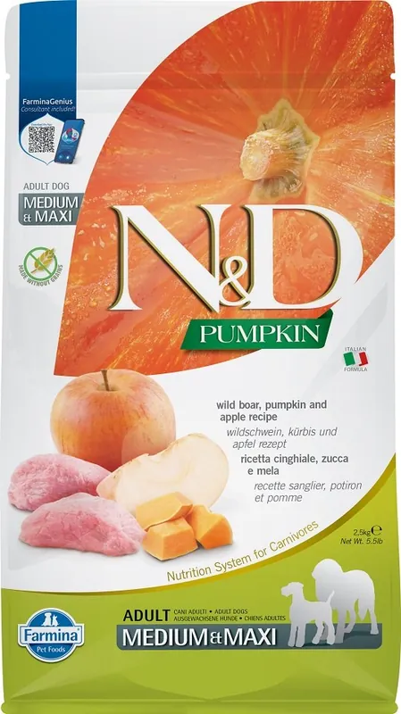 N&D GrainFree Pumpkin DOG Adult M/L Boar & Apple 2,5kg Ihned K Objednání