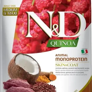 Výhodná Nabídka N&D Quinoa Dog Adult Medium&Maxi Skin&Coat Venison & Coconut 7 kg