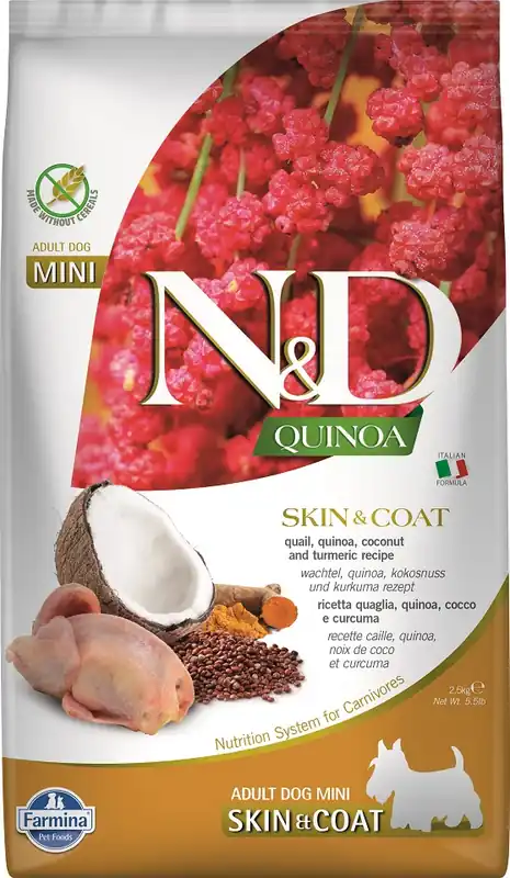 N&D Quinoa Skin&Coat Quail & Coconut Mini 2,5 kg Zlevněný