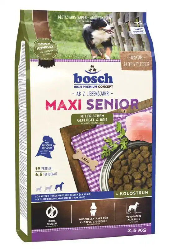Levný BOSCH Maxi Senior Drůbeží a rýže 2,5 kg