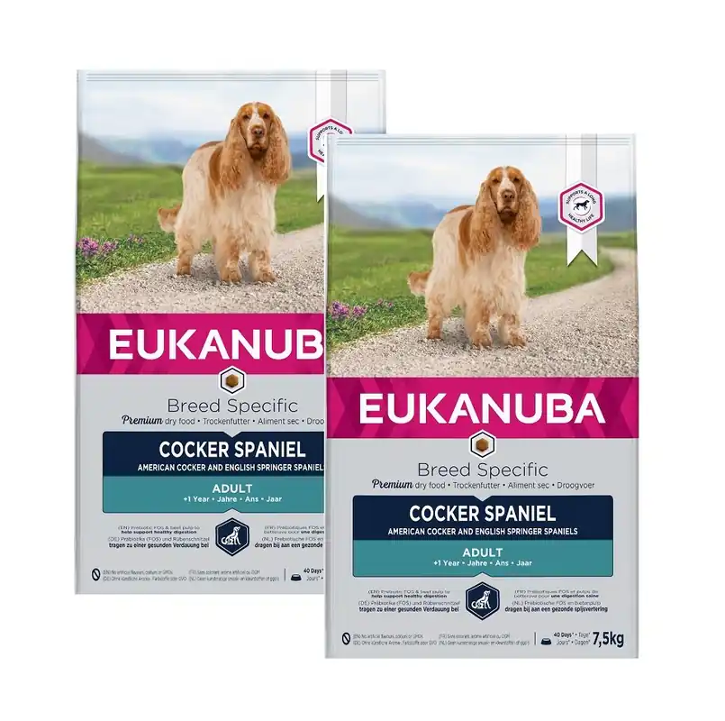 EUKANUBA Adult Breeds Specific Cocker Spaniel Chicken 2 x 7.5 kg Horká Nabídka