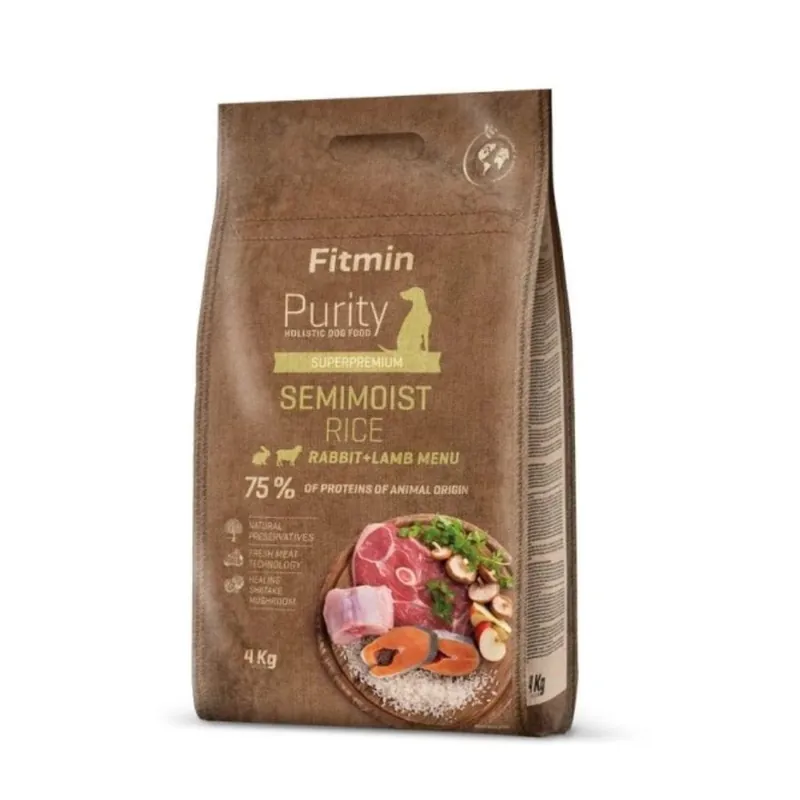 FITMIN Dog Purity rice semimoist rabbit & lamb 4 kg Sleva