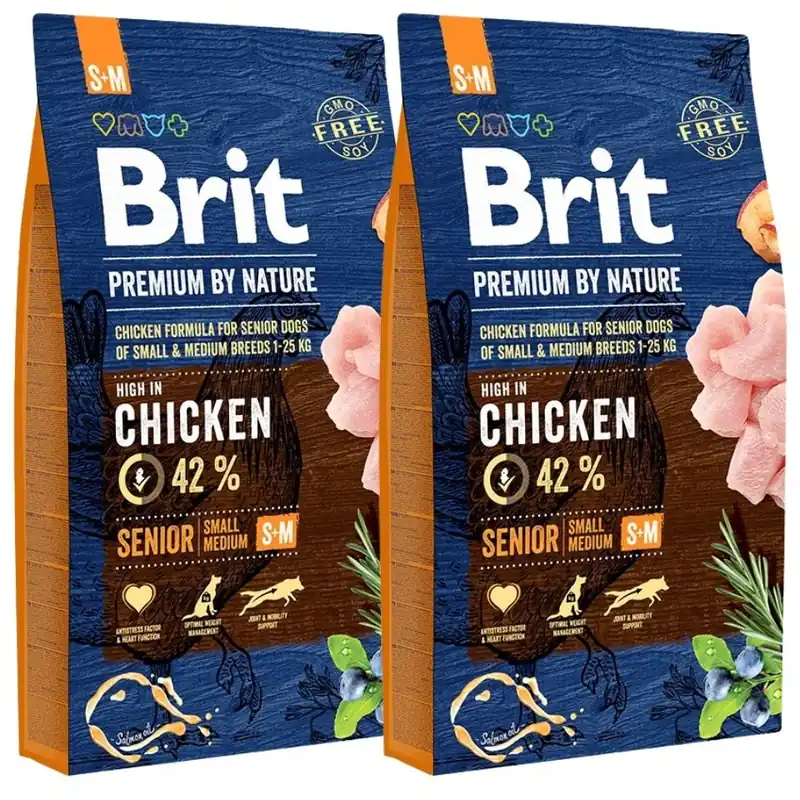 Bezpečná Platba BRIT Premium By Nature Senior Small Medium S+M 2 x 8 kg