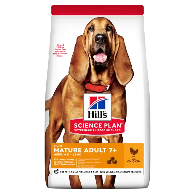 Omezená Nabídka HILL‘S Science Plan 7+ Dog Mature Light Medium Chicken 14 kg