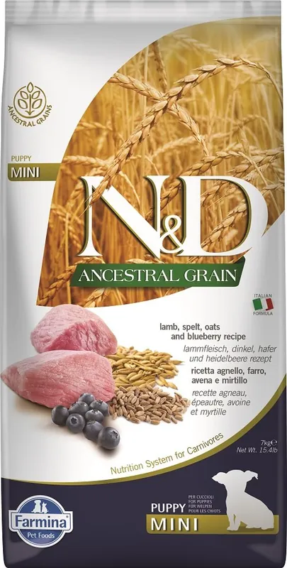 N&D Low Grain Dog Lamb & Blueberry Puppy Mini 7 kg Speciální Cena