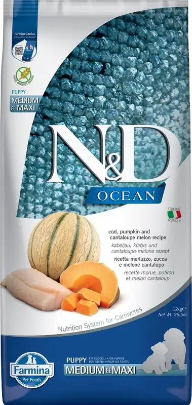 N&D OCEAN DOG Puppy M/L Codfish & Pumpkin & Melon 12 kg Nejlepší Volba