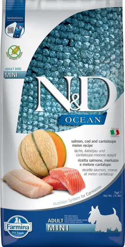 N&D Ocean Dog Adult Mini Salmon & Cod & Melon 7 kg Poslední Šance