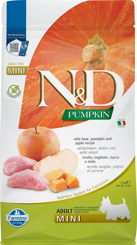 N&D GF Pumpkin Boar & Apple Adult Mini 2.5 kg Ověřený