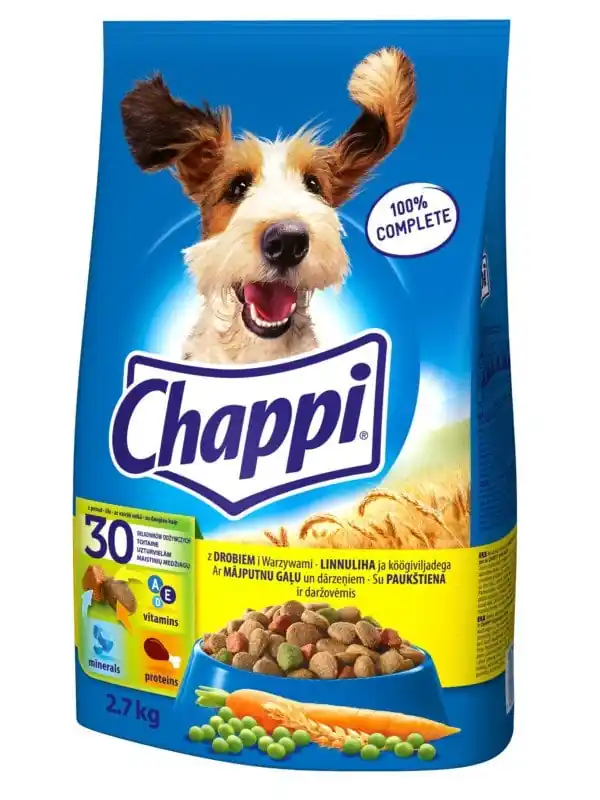 CHAPPI Drůbež a zelenina 2,7 kg krmiva pro psy Akční Nabídka