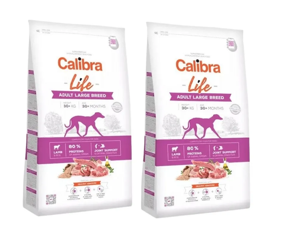 Akční Nabídka CALIBRA Dog Life Adult Large Breed Lamb 2 x 12 kg