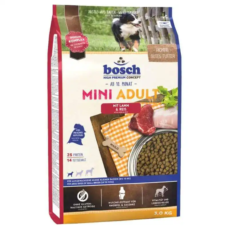 BOSCH Mini Adult jehně a rýže 3 kg Poslední Šance