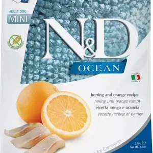 Cenově Výhodný N&D Ocean Dog Adult Mini Herring & Orange 2,5kg