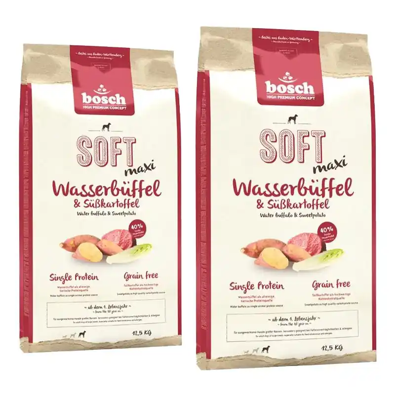 Dokud Zásoby Vydrží BOSCH Soft Maxi vodní buvol a batáty 25 kg (2 x 12,5 kg)