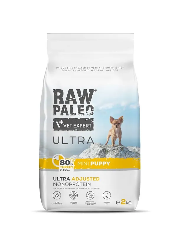 Nová Kolekce RAW PALEO Ultra Turkey Mini Puppy 2kg