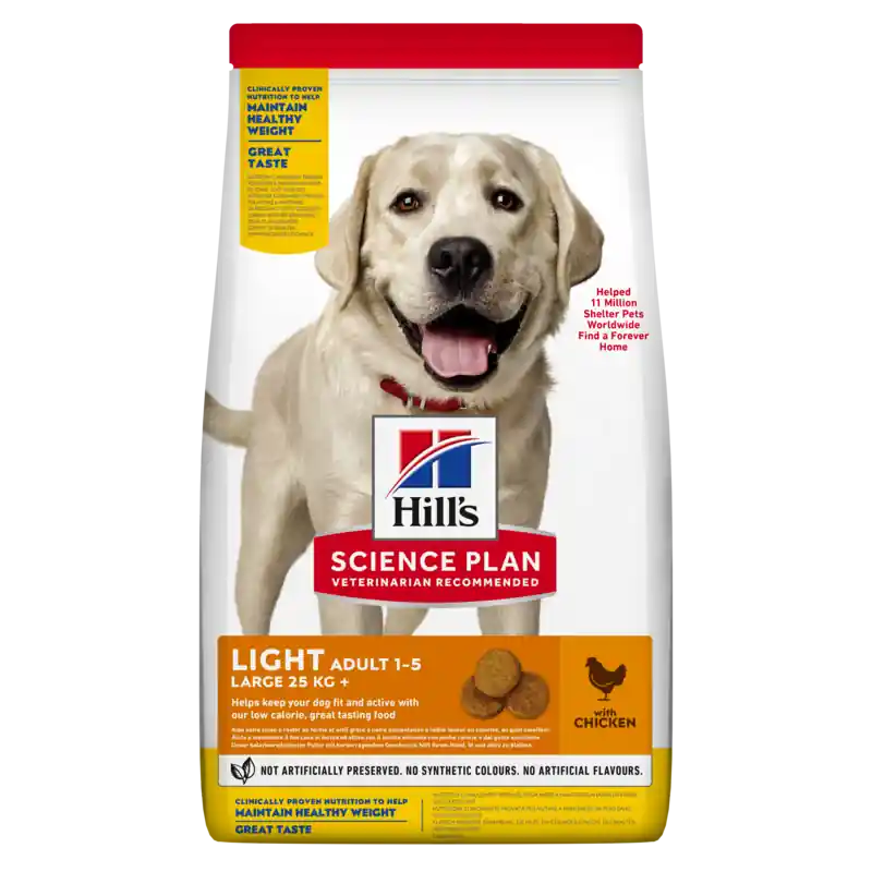 Výprodej HILL‘S Science Plan Adult Light Large breed suché krmivo s kuřecím masem 14 kg