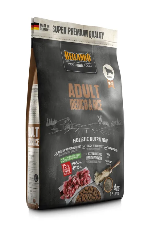 Vysoce Kvalitní BELCANDO Adult Iberico & Rice 4 kg granule pro střední a větší plemena