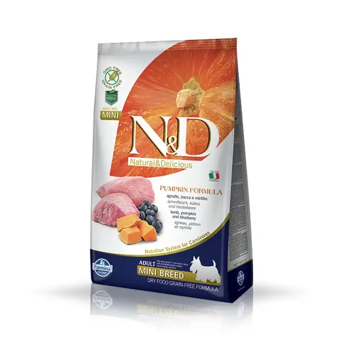 N&D Grain Free Pumpkin Dog Adult Mini Lamb & Blueberry 2 x 7kg Speciální Cena