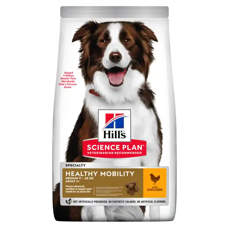 Odeslání Ihned HILL‘S Science Plan Canine Adult Healthy Mobility Medium Chicken 14 kg krmivo pro psy středních plemen s kuřecím masem na podporu kloubů