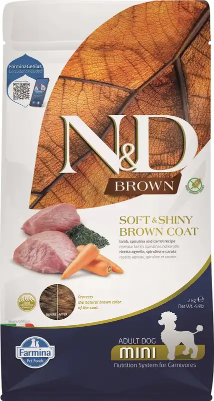 N&D Brown Dog Adult Mini Lamb, Spirulina & Carrot 2 kg Bezpečná Platba