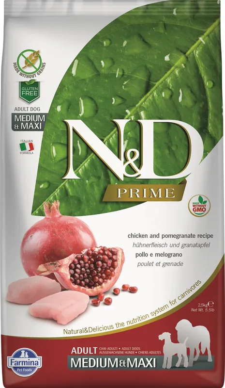 Bezpečná Platba N&D PRIME DOG Adult M/L Chicken & Pomegranate 2,5kg