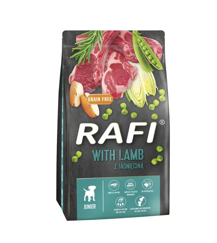 Aktuální RAFI Junior suché krmivo pro psy s jehněčím masem 10kg