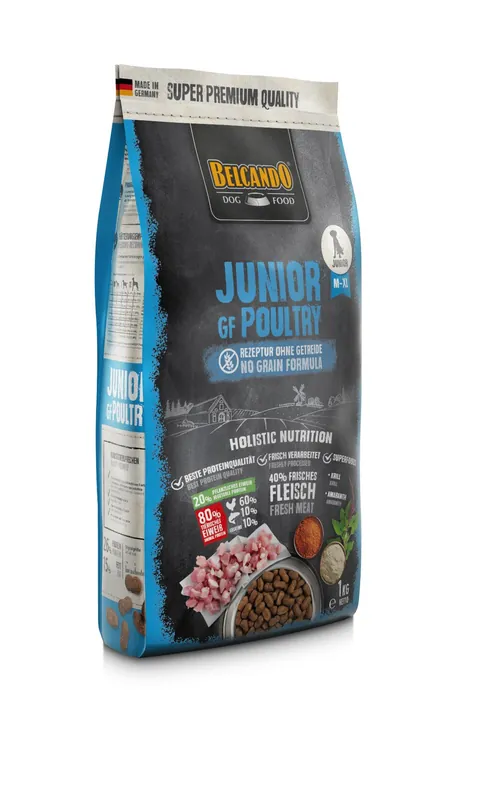 Koupit Online BELCANDO Finest Grain Free Junior Poultry 1 kg granule pro štěňata středních a velkých ras